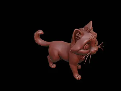 Cat Animal Sculpture 3D print model