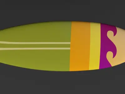 Surfboard Set 3D Model Low-poly 3D model