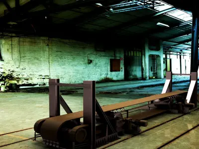 Mechanical Cement Conveyor Low-poly 3D model