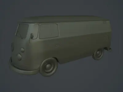 Volkswagen Type 2 T1 Low-poly 3D model