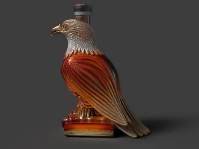 Whiskey bottle  Low-poly 3D model
