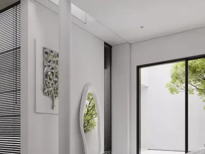 Modern villa scene 3D model
