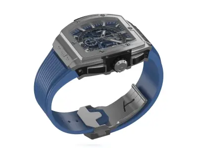 Hublot Spirit Of Big Bang Titanium Ceramic 42mm Blue Watch 3D model