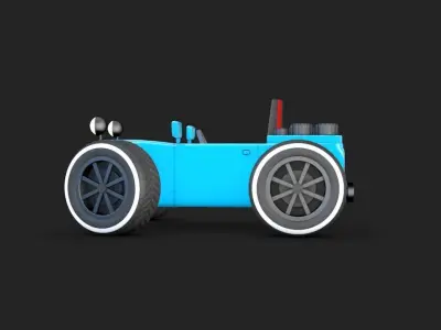 Cartoon Car Low-poly 3D model 18