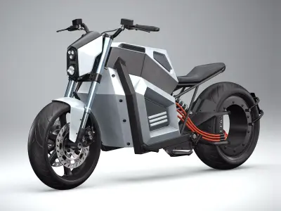 RMK E2 electric motorcycle Grey 3D model