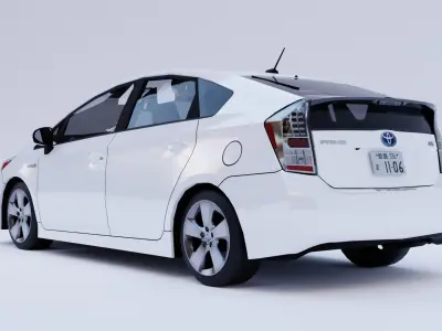 toyota prius lowpoly 3d model Low-poly 3D model