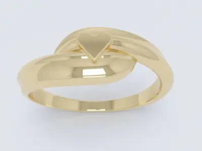 Lips Heart Ring 3D print model