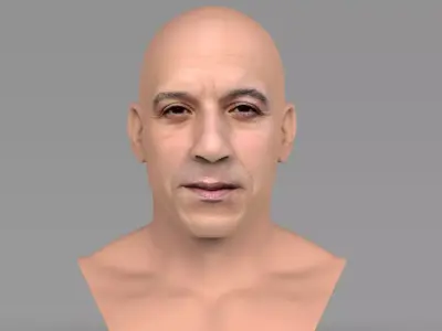 Vin Diesel bust ready for full color 3D printing 3D print model