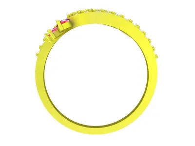 Luxury Curved Floral Ruby Diamond Ring 3D Model 5740 3D print model