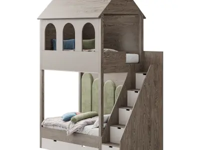 Childrens bunk bed 36 3D model