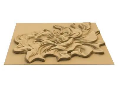 modern panel wall decor set wall relief mural CNC 91 3D model