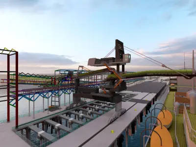 High Detail 3D Ship Loader Tripper Car Model  Industrial Port 3D model