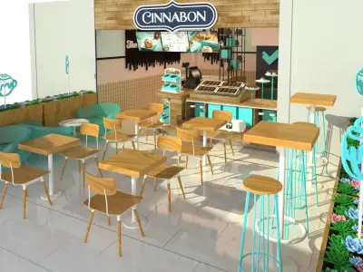 Cinnabon Shop 3d model- interior design 3D model