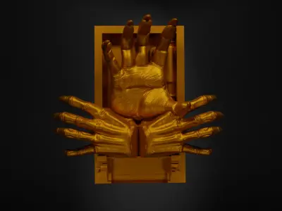 Hands Book Nook - Hands Bookend - Hands Book Prop 3D print model