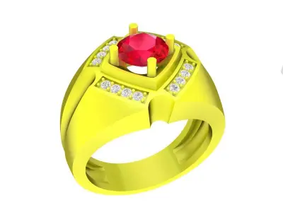 5163 luxury korean style diamond fashion men ring 3D print model