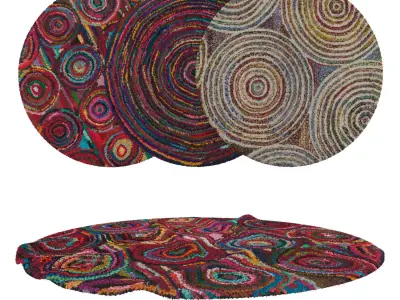 Round Rug Set 252 3D model