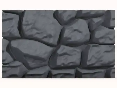 Gravel Stone Wall Component 3D model