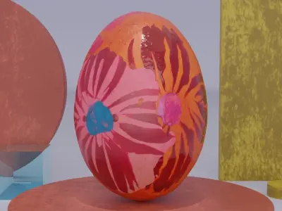 Easter egg 08 Low-poly 3D model