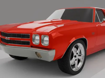 1969 CHEVROLET EL CAMINO SS  Low-poly 3D model
