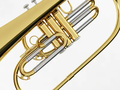 Mellophone brass instrument 3D model