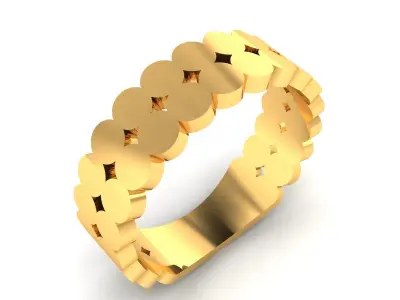 Band 3dm Render Details gold wedding with diamonds 3D print model get