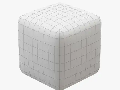 Pure Sheepskin Luxury Foot Stool 3D model