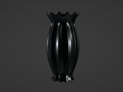 Vase porcelain black 3 3D model