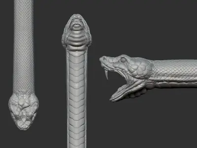 snake head Low-poly 3D model