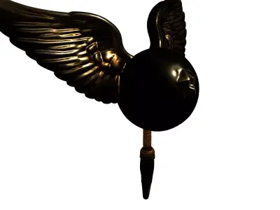 Golden Winged Fantasy Orb Low-poly 3D model
