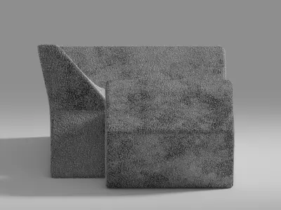 Single furniture Low-poly 3D model