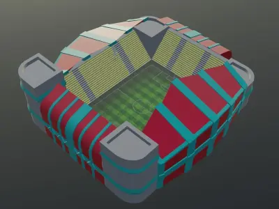 Football Stadium - Liverpool Low-poly 3D model