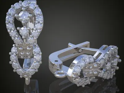 Earring 3D model 3D printable model 0140 3D print model