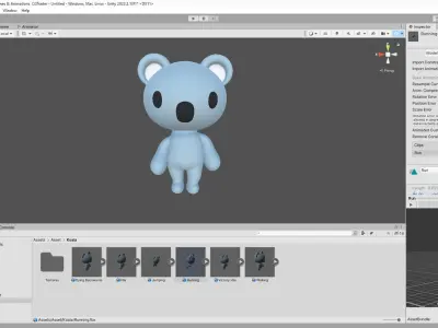 Little Koala Animated Cute 3D Models For Games And Animations Low-poly 3D model