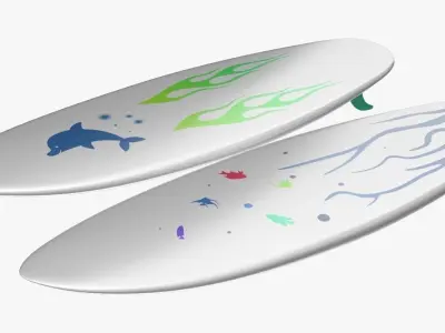 Surfboard tooth brush 3D model