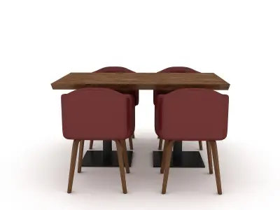 modern table chair model Low-poly 3D model