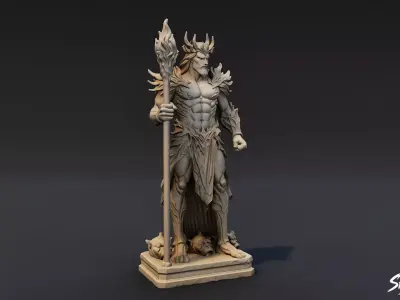 Hades Statue Low-poly 3D model
