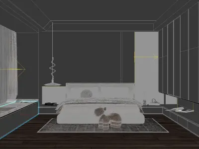 Cozy Dream Haven Bedroom Interior Scene  3D model
