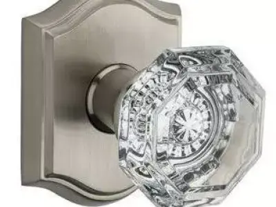 Crystal Privacy Door Knob with Traditional Arch Rose 3D model