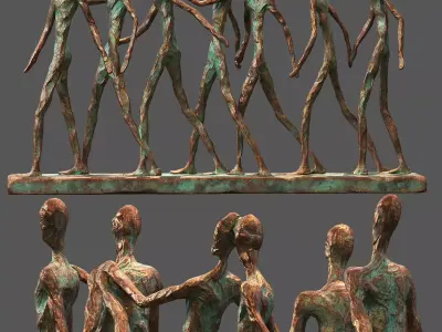 Abstract Family Camaraderie Decorative Showpiece Ornament 3D model