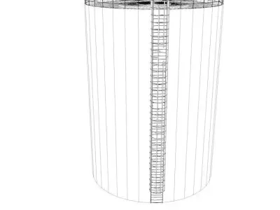 Damaged Silo with access to topside Low-poly 3D model