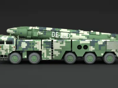 Chinese Army Dongfeng 21 missile 3D model