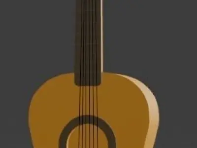 guitar acoustic Low-poly 3D model