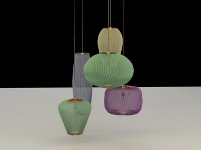 Chinese red lantern  3D model 7