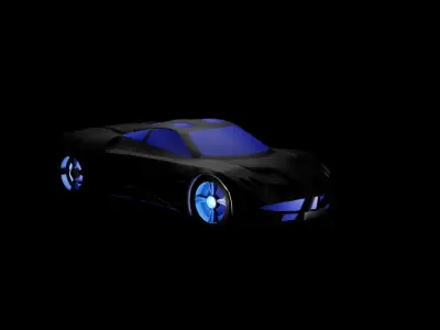 Car 3D with lights 3D model