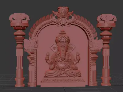 Indian Hindu Temple Gopuram Mantapam Props  Low-poly 3D model