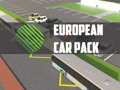 european car pack Low-poly 3D model