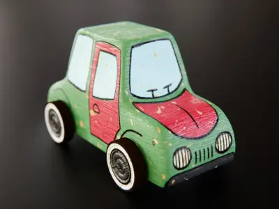 Wooden Toy Car 3D model