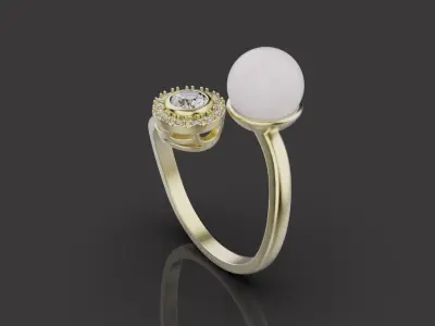 Ring With Pearl 0085 3D print model