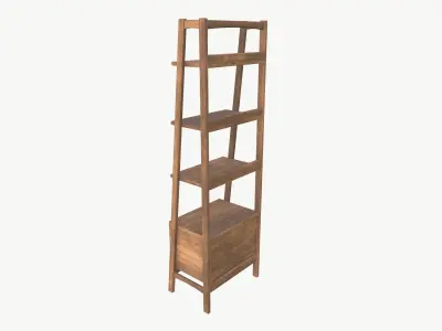 Book shelf Low-poly 3D model