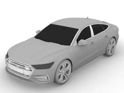 New Car Model Audi A7 Sportback  Low-poly 3D model